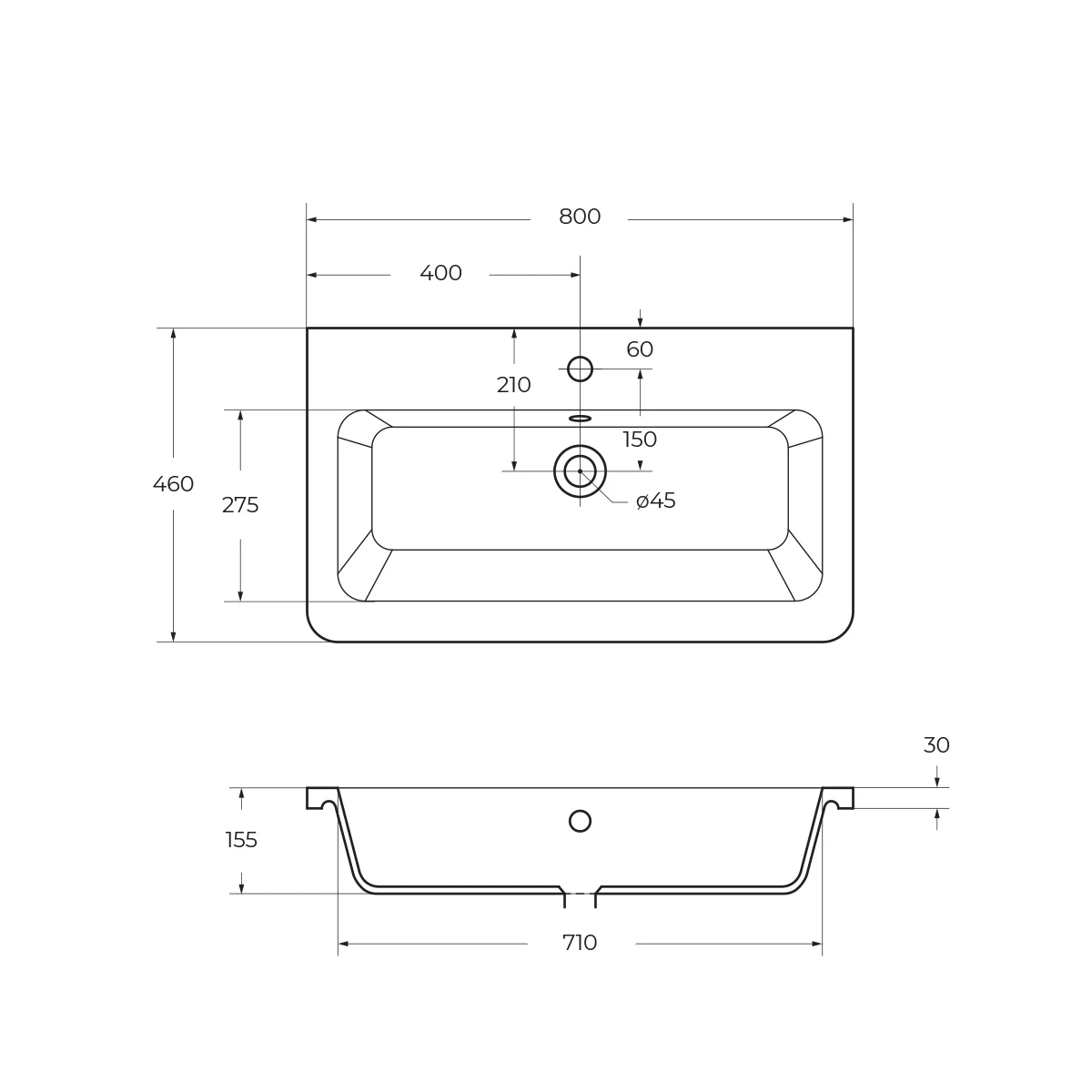 Приобрести belbagno тумба с раковиной albano-cer 80 см, подвесная rovere nature grigio, белая раковина