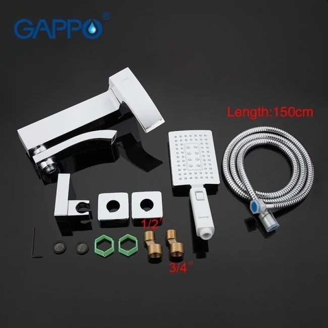 Приобрести gappo смеситель для ванны и душа g3207-8, белый\хром 88435