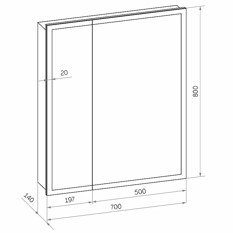 Приобрести continent зеркало шкаф с подсветкой reflex 70х80 см, бесконтактный включатель, белое