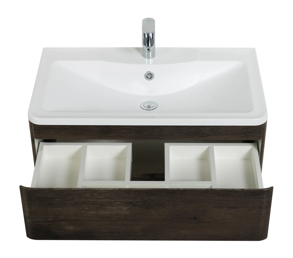Приобрести belbagno тумба с раковиной albano 100 см, подвесная rovere nature grigio, белая раковина