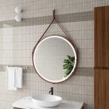 Continent Зеркало с подсветкой Millenium Black 50х50 см, сенсорный включатель, коричневое