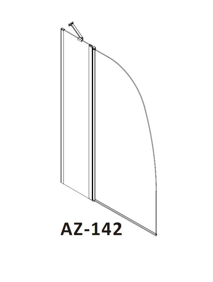 Приобрести шторка для ванны azario boston 100x140 см, прозрачное стекло az-142