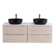 BelBagno Тумба со столешницей ETNA 140 см, подвесная Rovere Grigio