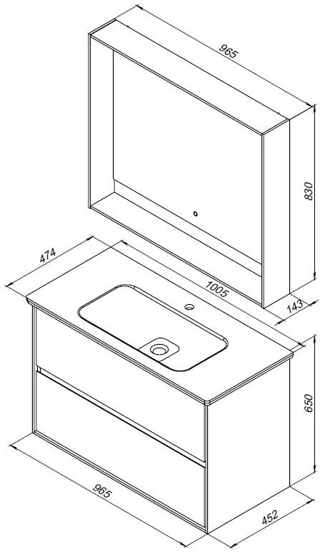 Приобрести aquanet зеркало милан 100 см с led подсветкой, черное