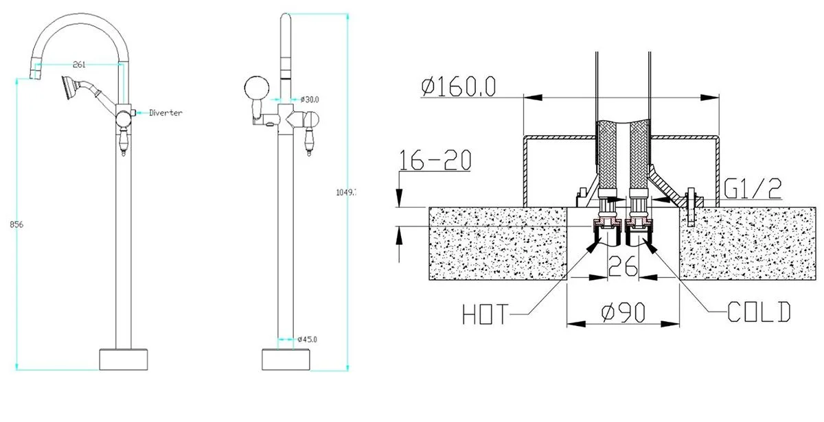 Приобрести boheme смеситель для ванны medici, напольный, бронза\кристаллы 309-sw