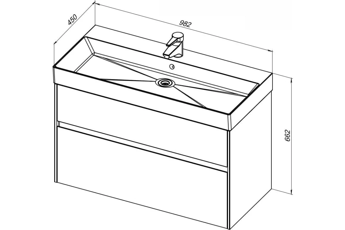 Приобрести aquanet тумба с раковиной бруклин 100 см, антрацит матовая