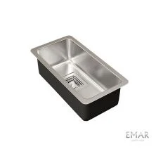 Oulin Кухонная мойка 22х42 см, сатин Oulin OL-0361 square