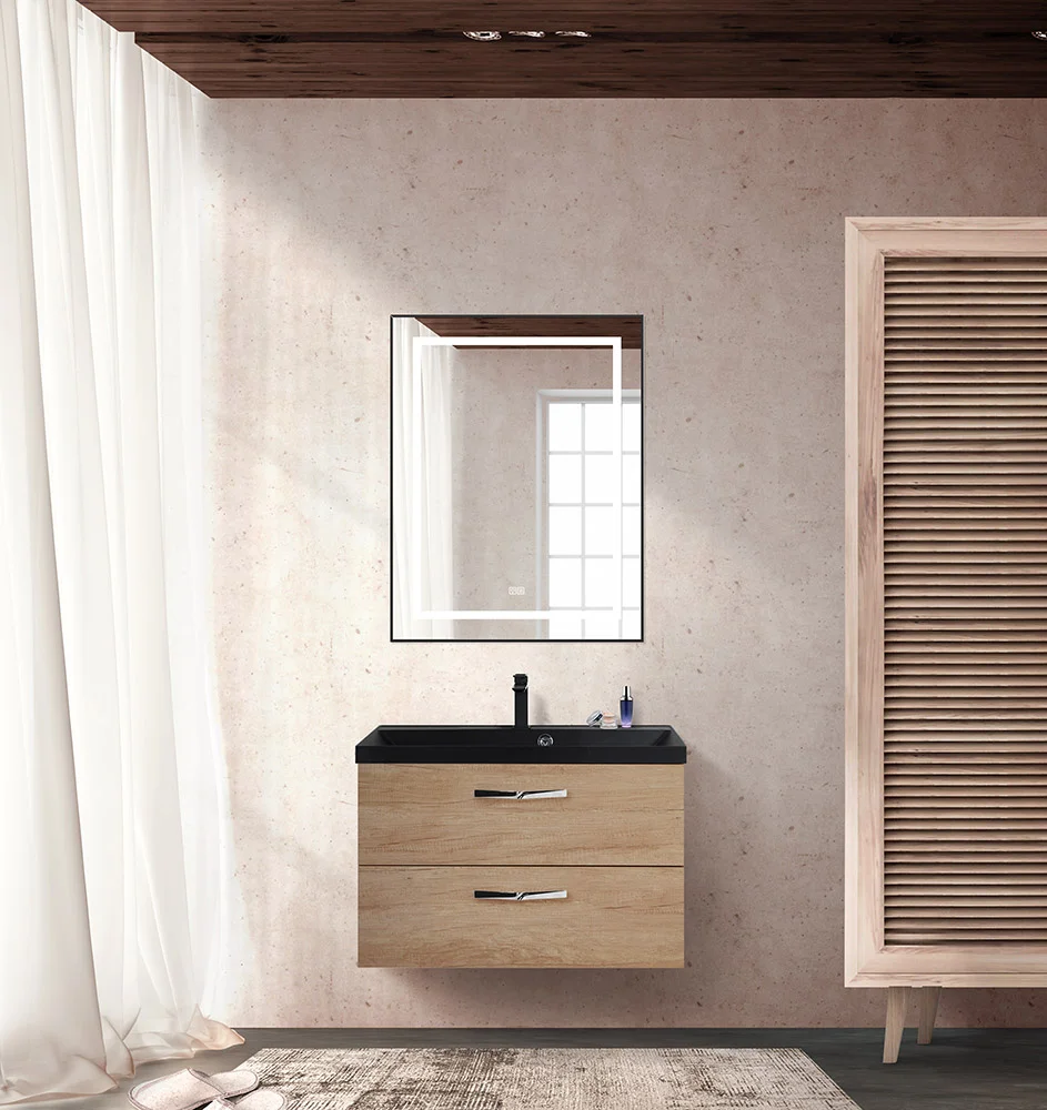 Приобрести belbagno тумба с раковиной aurora 80 см, подвесная rovere nebrasca nature, чёрная раковина