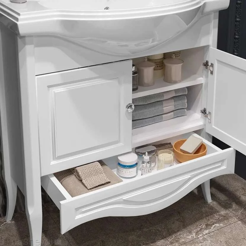 Приобрести opadiris тумба напольная с раковиной брунелла 80 см, белая матовая