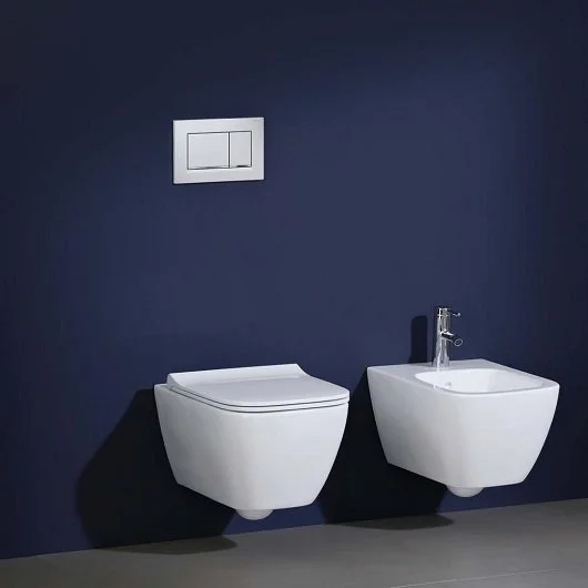 Приобрести унитаз подвесной безободковый geberit smyle square 500.685.01.1