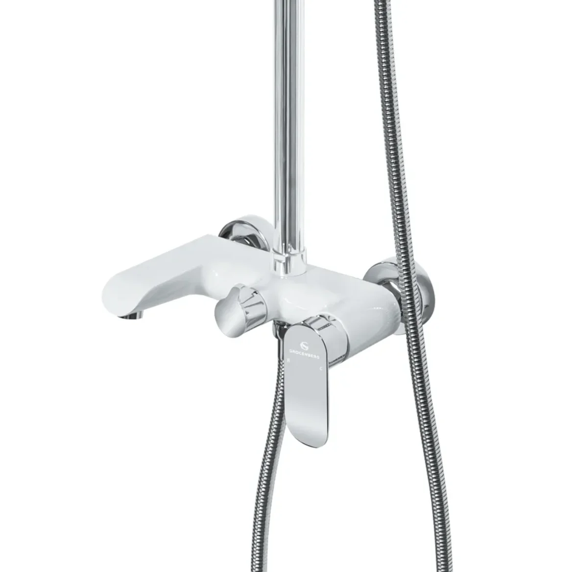 Приобрести grocenberg душевая система, белая\хром gb7010wc