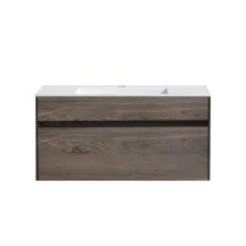 Vincea Тумба подвесная Chiara 100 см, дуб темный с белой раковиной VMC-2C100RO;VCB-13100W