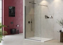 Cezares Душевая перегородка LIBERTA 125 см, черная LIBERTA-L-1-125-C-NERO