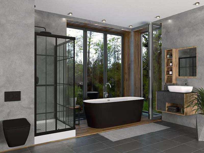 Приобрести grossman отдельностоящая ванна forta 150x70 см, черная gr-2701b