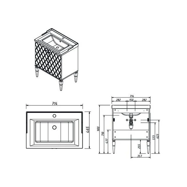 Приобрести caprigo тумба с раковиной roma 70 см, сансет