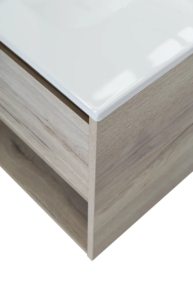 Приобрести belbagno тумба c раковиной kraft 80 см, с одним ящиком и полкой, подвесная rovere galifax bianco, белая раковина