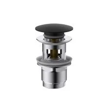 Vincea Донный клапан click clack, с переливом, черный матовый DPU-1B01MB