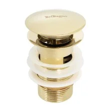 BelBagno Донный клапан Click Clack с переливом, золото BB-SAT-ORO
