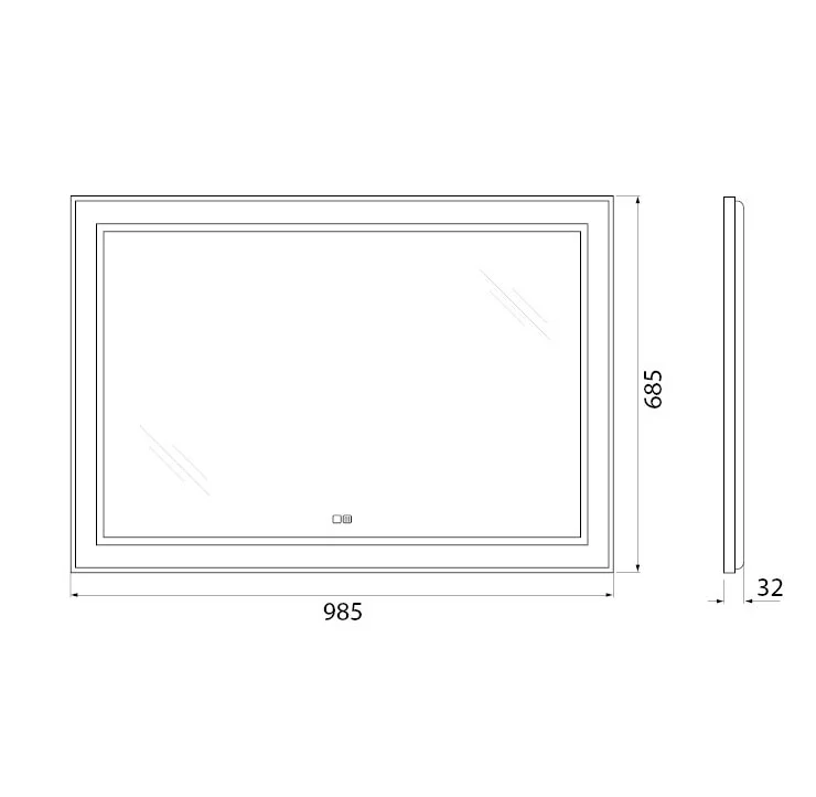 Приобрести belbagno зеркало 98,5х68,5 см spc-kraft-985-685-tch-warm-nero