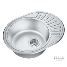 Emar Кухонная мойка 57х47 см, хром декор EMAR 5745 decor