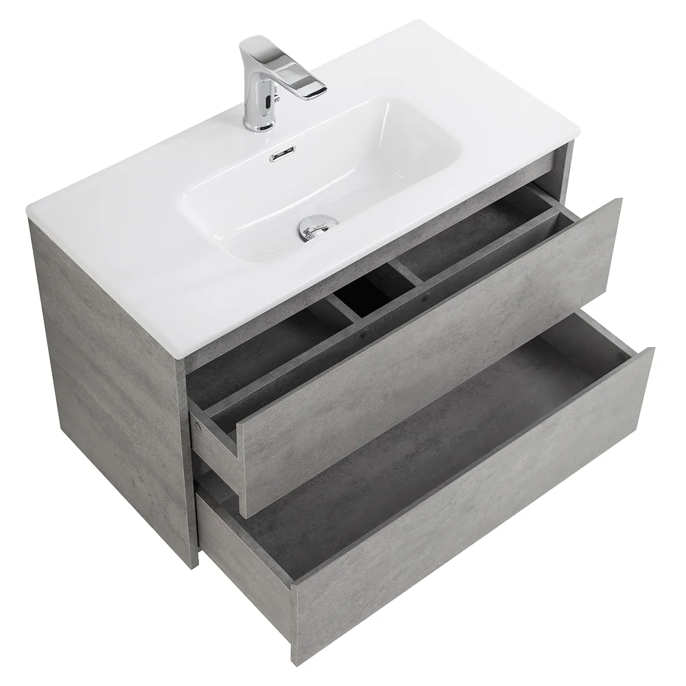 Приобрести belbagno тумба с раковиной kraft 39 80 см, подвесная cemento grigio, белая раковина