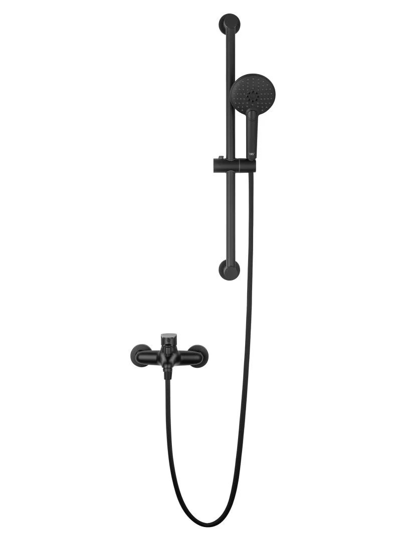 Приобрести смеситель для ванны с душевым гарнитуром wonzon & woghand alfa, черный матовый (ww-ae3205-mb)