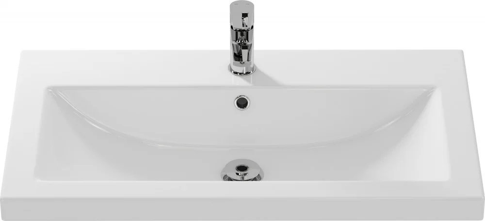 Приобрести тумба cersanit lara 80 см. подвесная с раковиной, 2 ящика, орех.