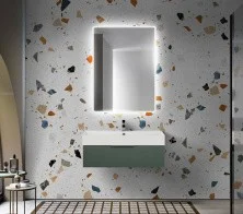 Cezares Тумба подвесная с раковиной PREMIUM 90 см Plisse Verde opaco, серая 55425