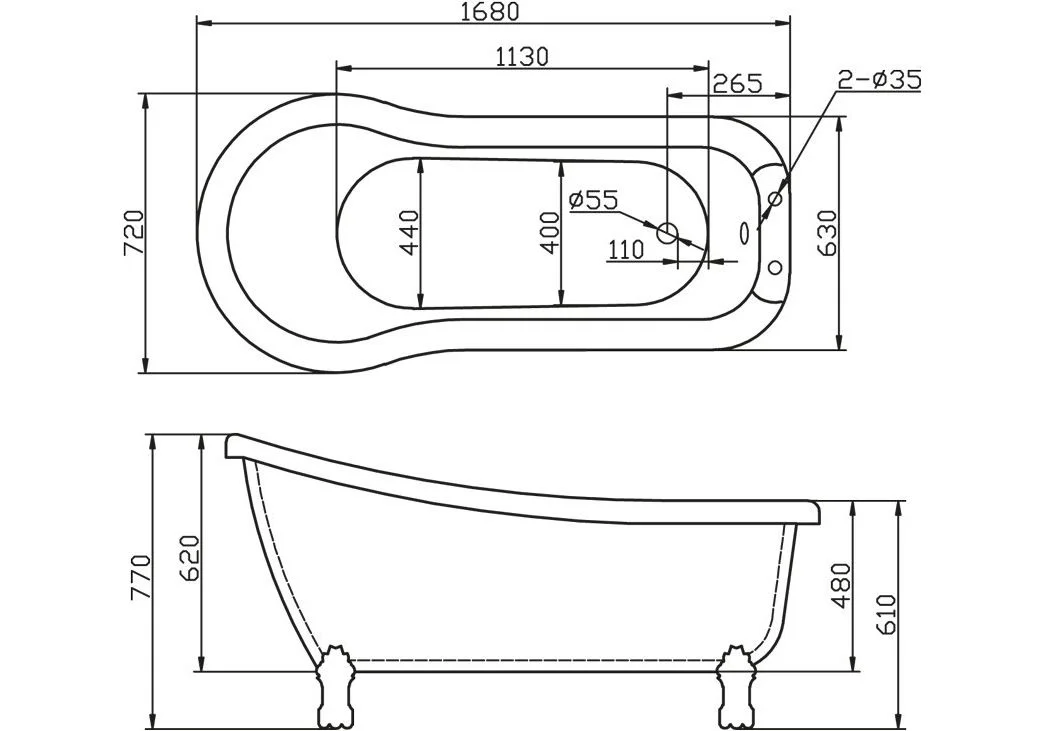 Приобрести ванна акриловая отдельностоящая belbagno 170х70 см, bb20-1700