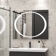 Continent Зеркало с подсветкой Galaxy 100х80 см, сенсорный включатель, белое