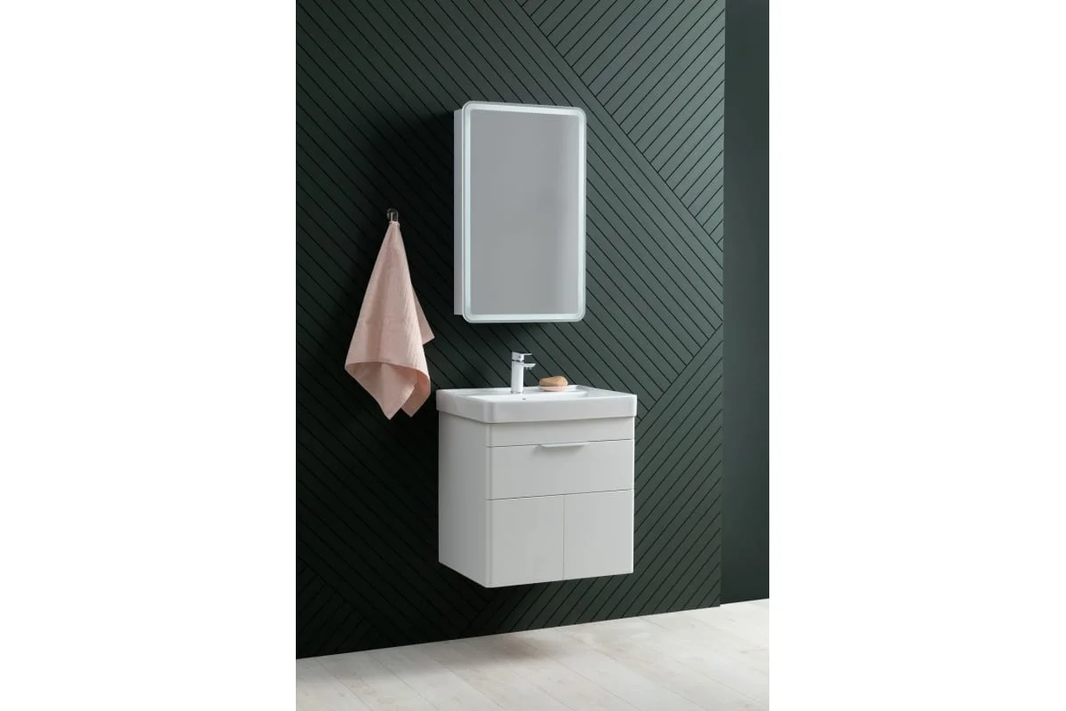 Приобрести aquanet тумба с раковиной ирис new 81 см, белая глянец (1 ящик, 2 дверцы)