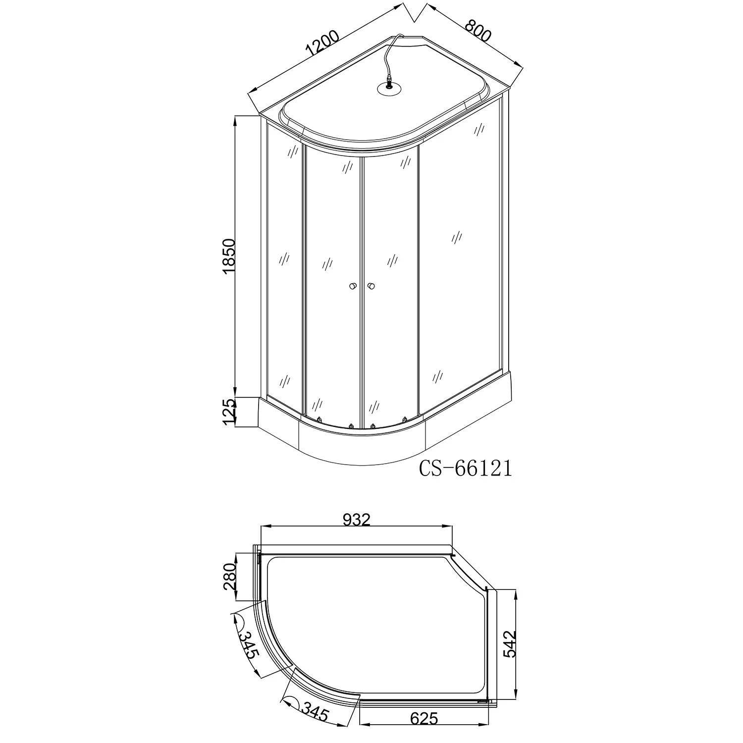 Приобрести loranto душевая кабина sunway 120х80х215 с низким поддоном 13 см, белое закаленное стекло 4 мм, профиль хром (cs-66121r f 120)