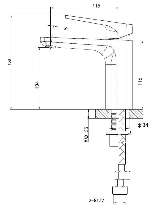 Приобрести смеситель для раковины wonzon & woghand athens, хром (ww-081103-cr)