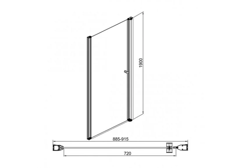 Приобрести дверь душевая sole enter 90 см хром/прозрачное