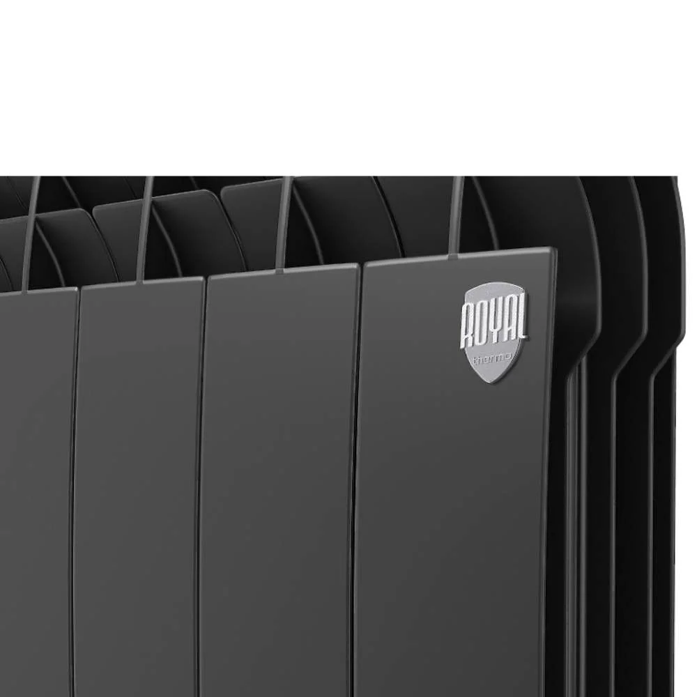 Приобрести royal thermo радиатор алюминиевый biliner alum 500 noir sable ( черный графитовый ) - 6 секц.