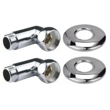 Комплект углового соединение Point для полотенцесушителя 1"х3/4" г/ш, хром PN00006