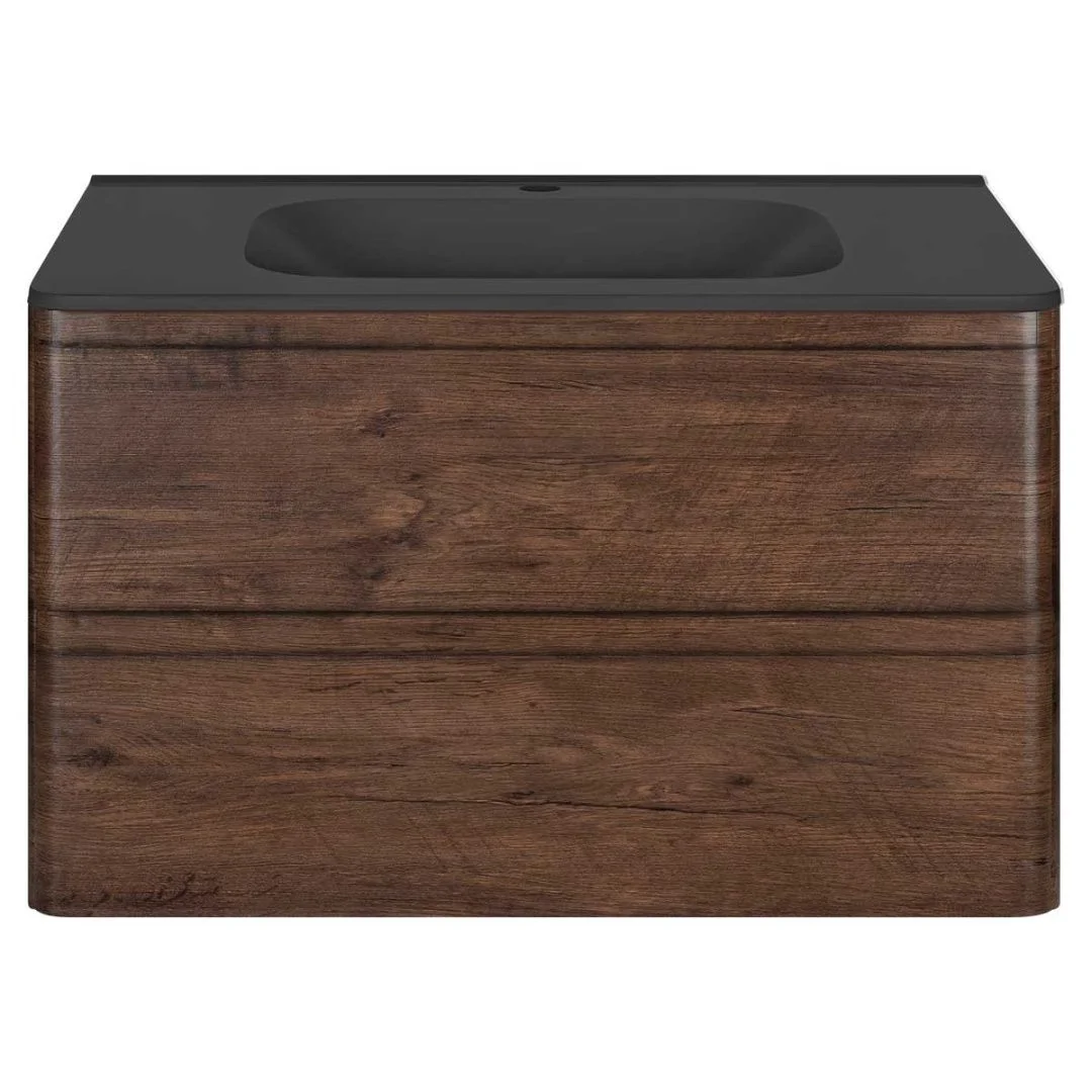 Приобрести vincea тумба подвесная vico 80 см, темное дерево с черной матовой раковиной vmc-2v800rw;vcb-2vp800b