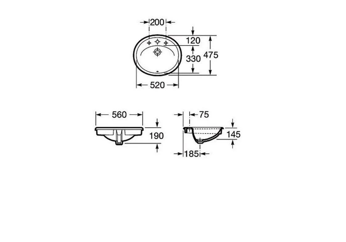 Приобрести раковина врезная на столешницу roca java 56 см 7.3278.6.300.0