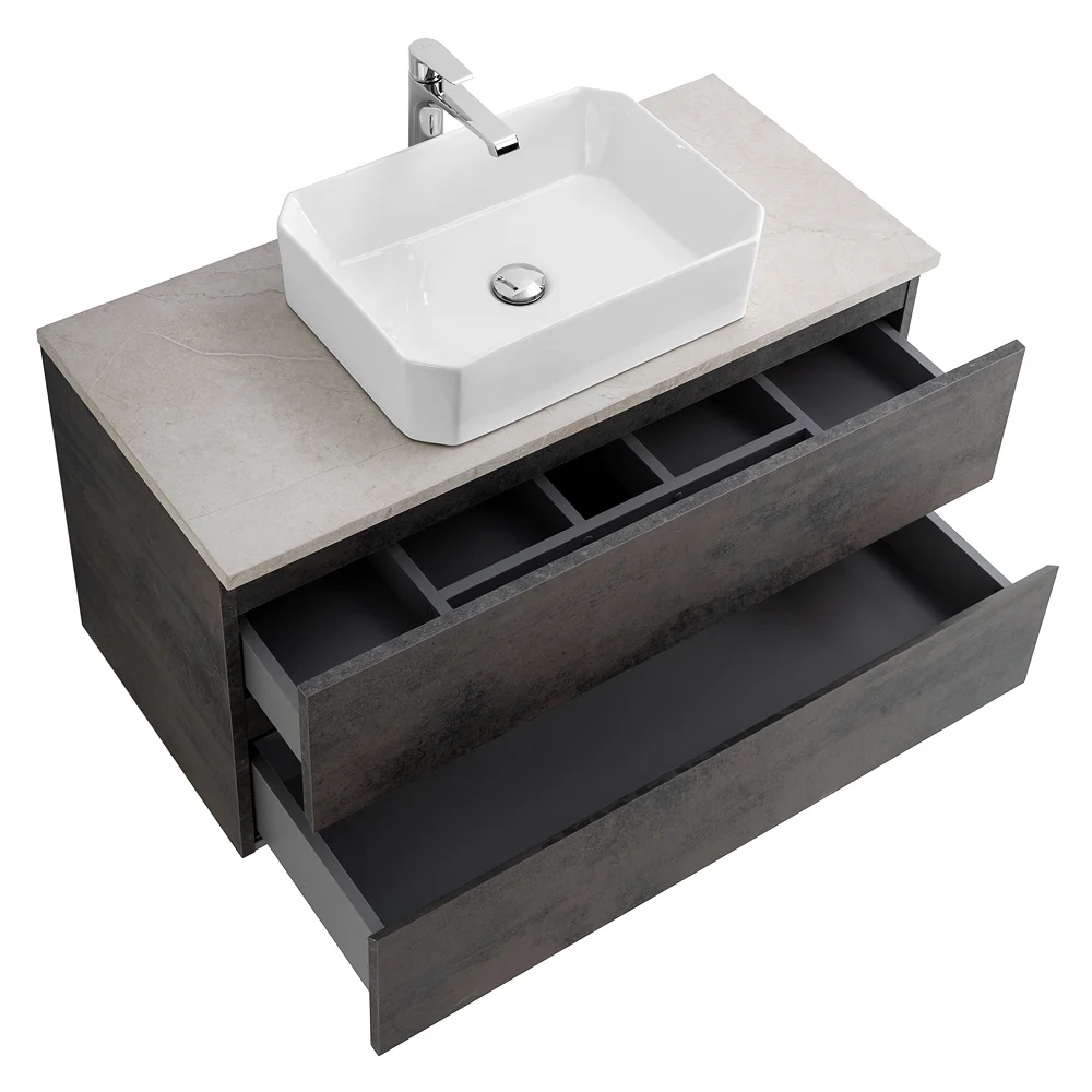 Приобрести cezares тумба со столешницей molveno 46 100 см ossido, темно коричневая molveno 46-100-2c-so-oss