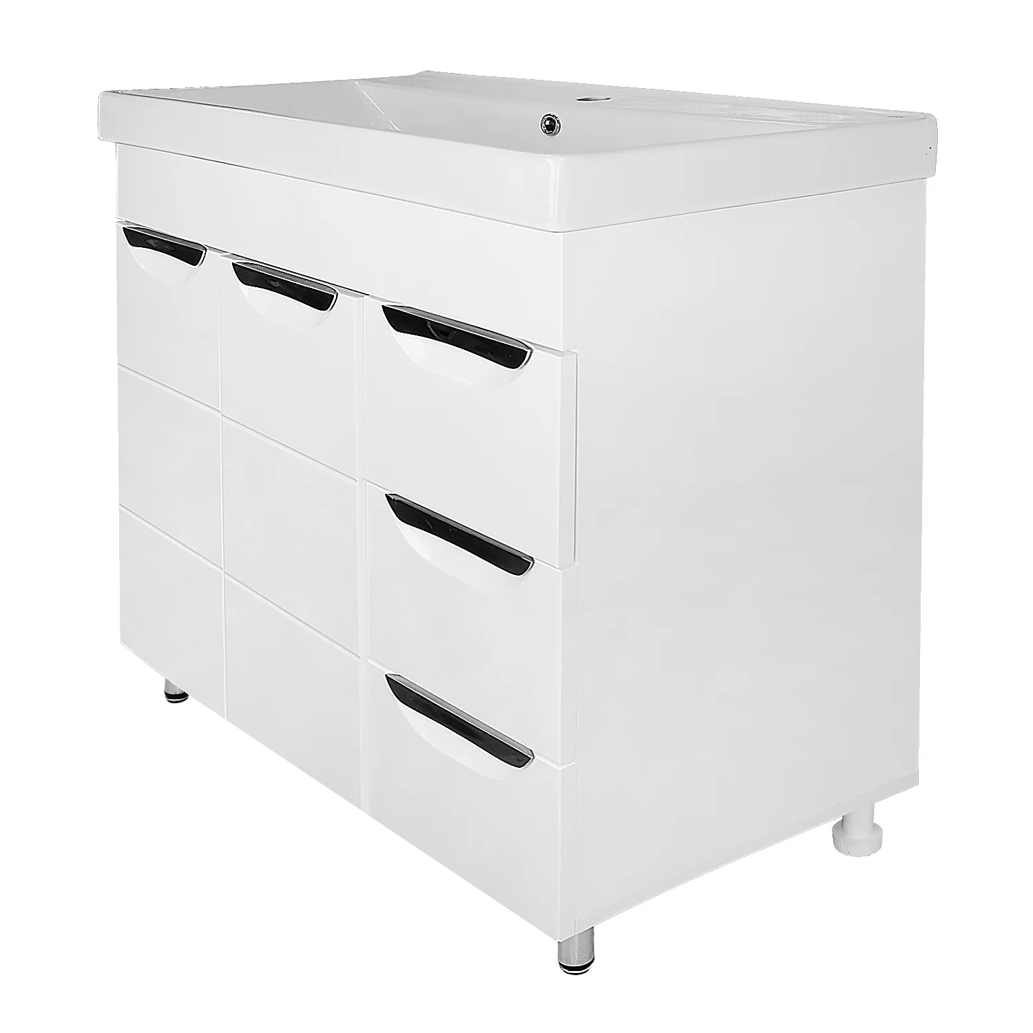 Приобрести loranto тумба напольная с раковиной стиль- 80/3 "соло" 80х89 см фрезерированный фасад, белая (cs00091381)