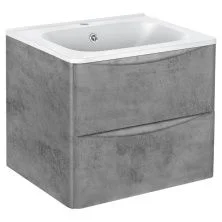 Vincea Тумба подвесная Paola 60 см, бетон с белой раковиной VMC-2P600BT;VCB-2VP600W