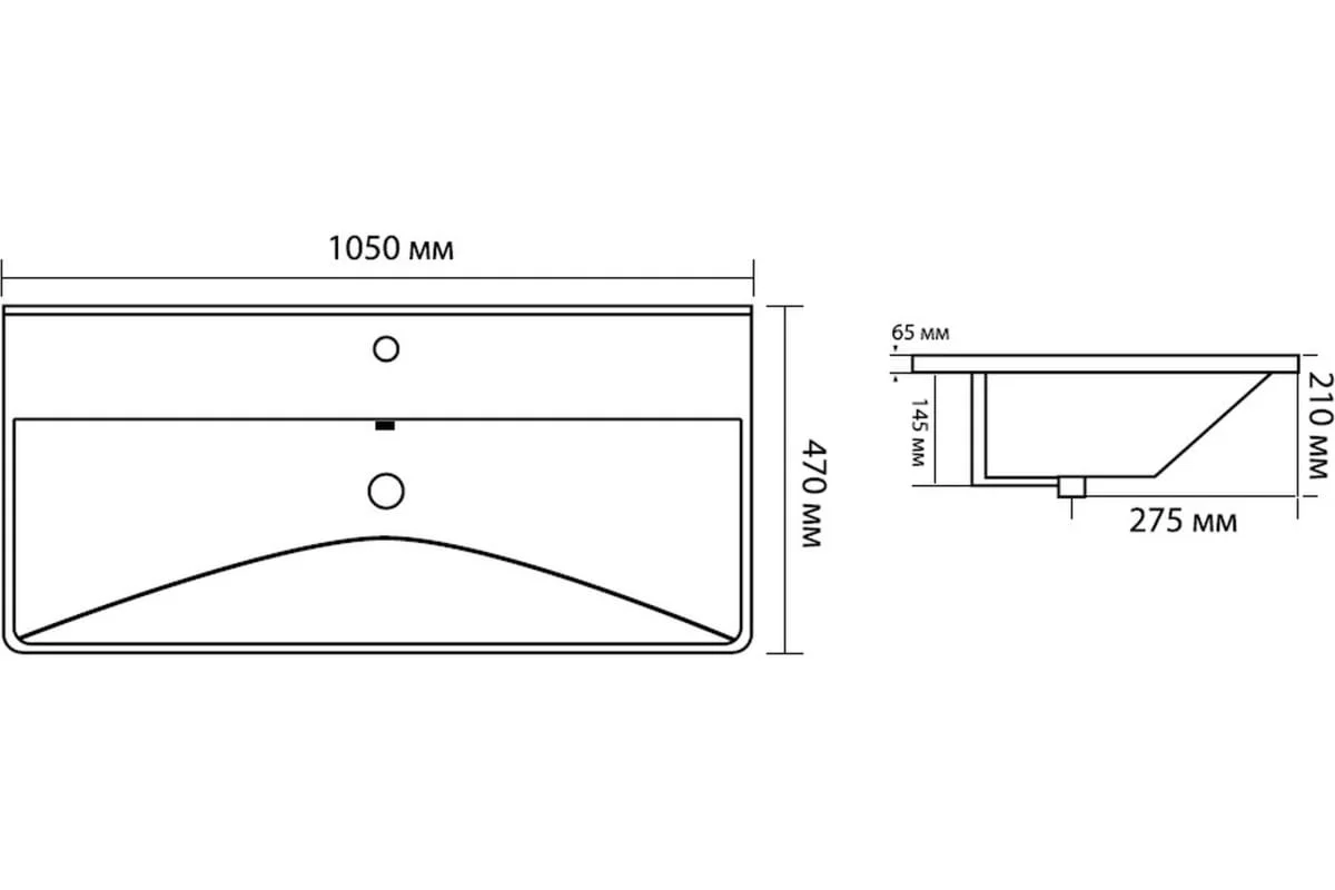 Приобрести aquanet раковина ирис 100х47 см, черная матовая