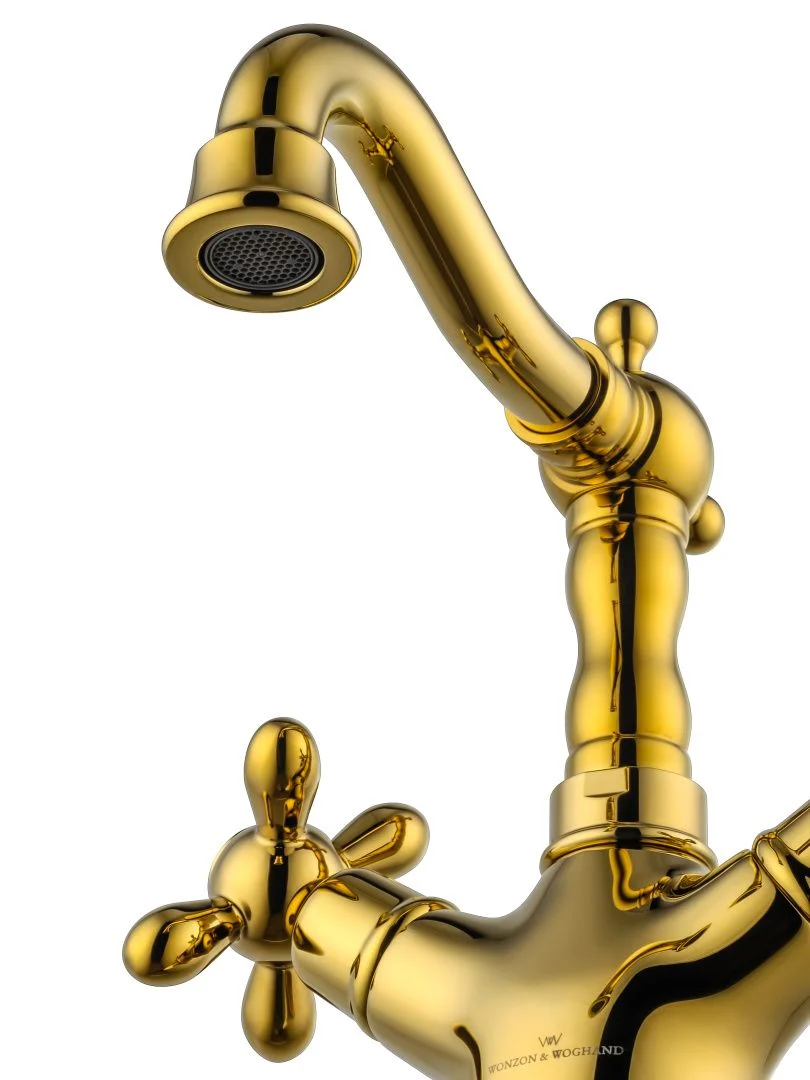 Приобрести смеситель для раковины wonzon & woghand retro, глянцевое золото (ww-88139020-pg)