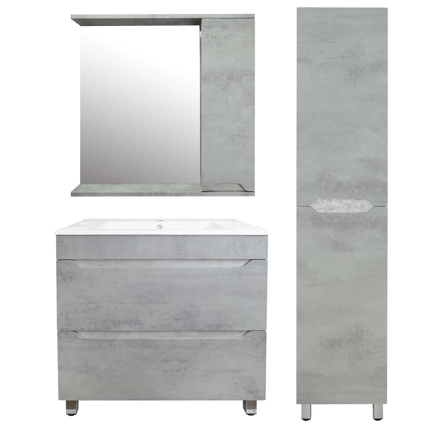 Приобрести loranto тумба напольная с раковиной florena 70 71х81 см, светлый бетон (cs00086991)