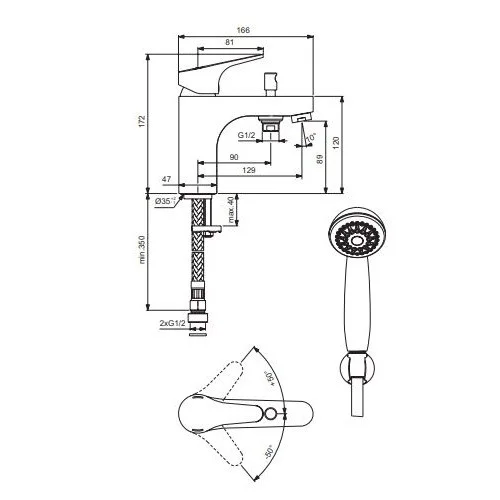 Приобрести ba402aa vidima next смеситель для ванны/душа набортный, система монтажа easy-fix