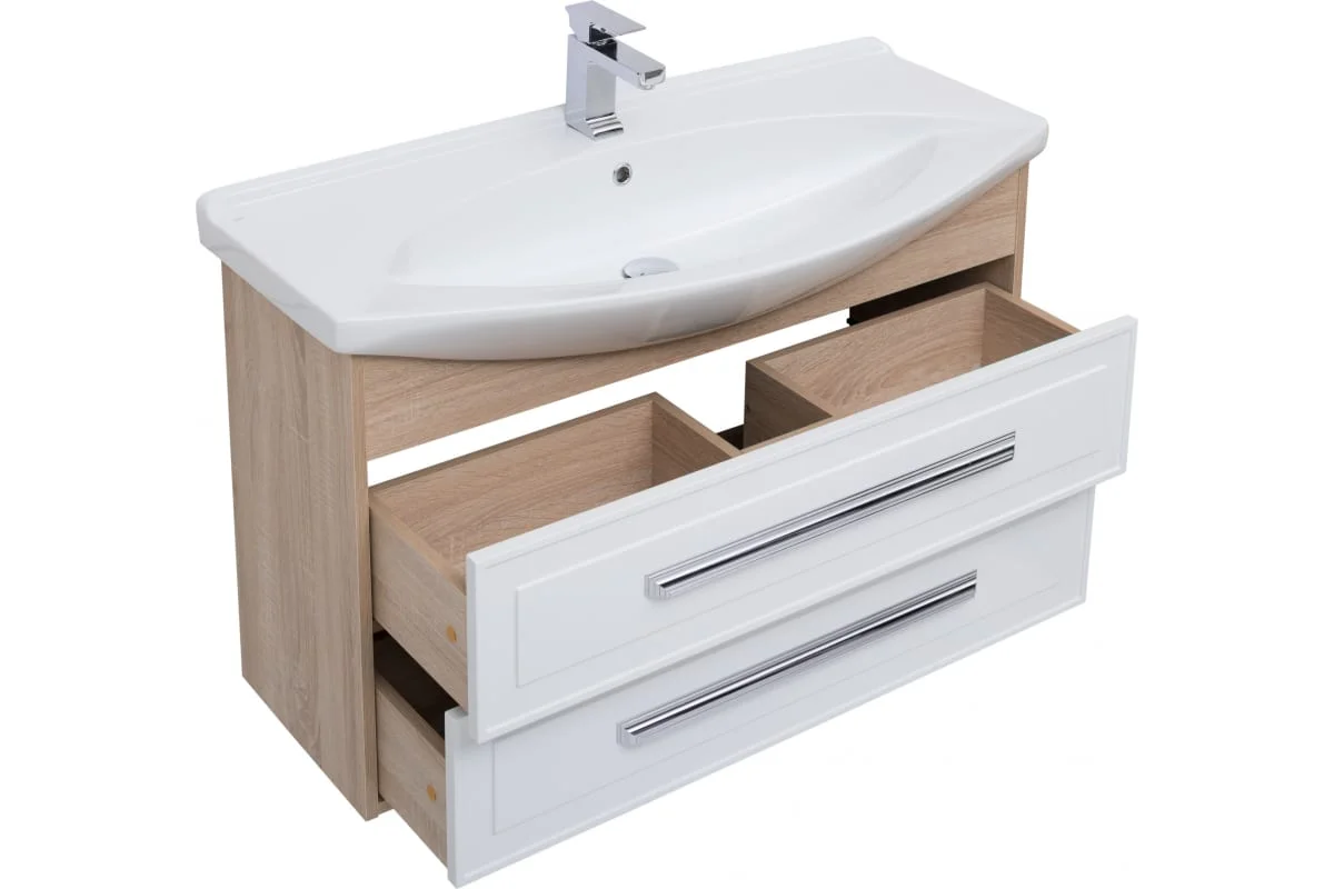 Приобрести aquanet тумба с раковиной остин 105 см, дуб сонома