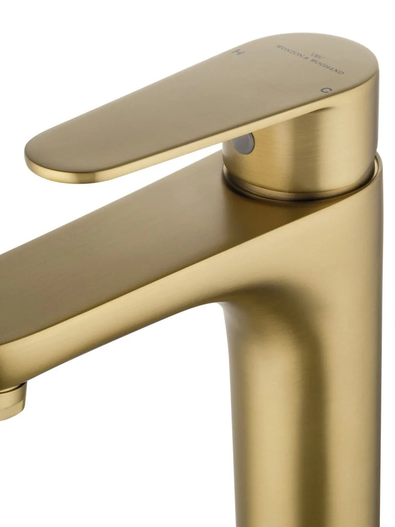 Приобрести смеситель для раковины высокий wonzon & woghand alfa, брашированное золото (ww-a40232-bg)