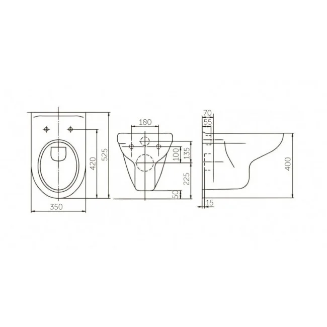 Приобрести rosa унитаз подвесной элеганс люкс dino plast sc, антивсплеск, белый, сиденье быстросъемное, дюропласт 35401