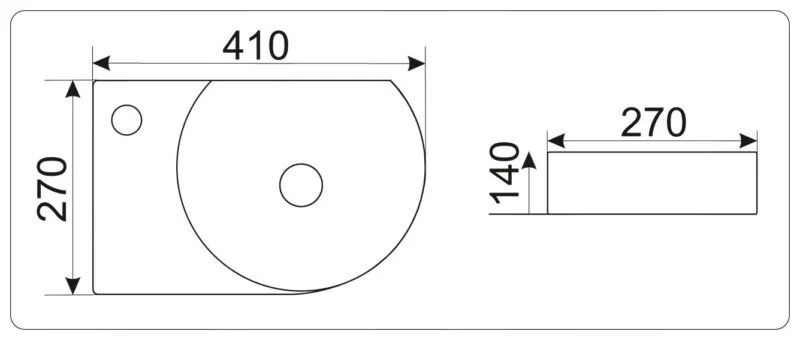 Приобрести раковина подвесная ceramalux 41 см 9273r
