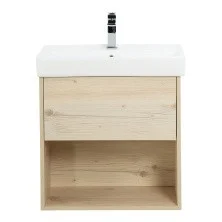 BelBagno Тумба с раковиной NEON 50 см, подвесная с одним ящиком Pino Bianco, белая раковина